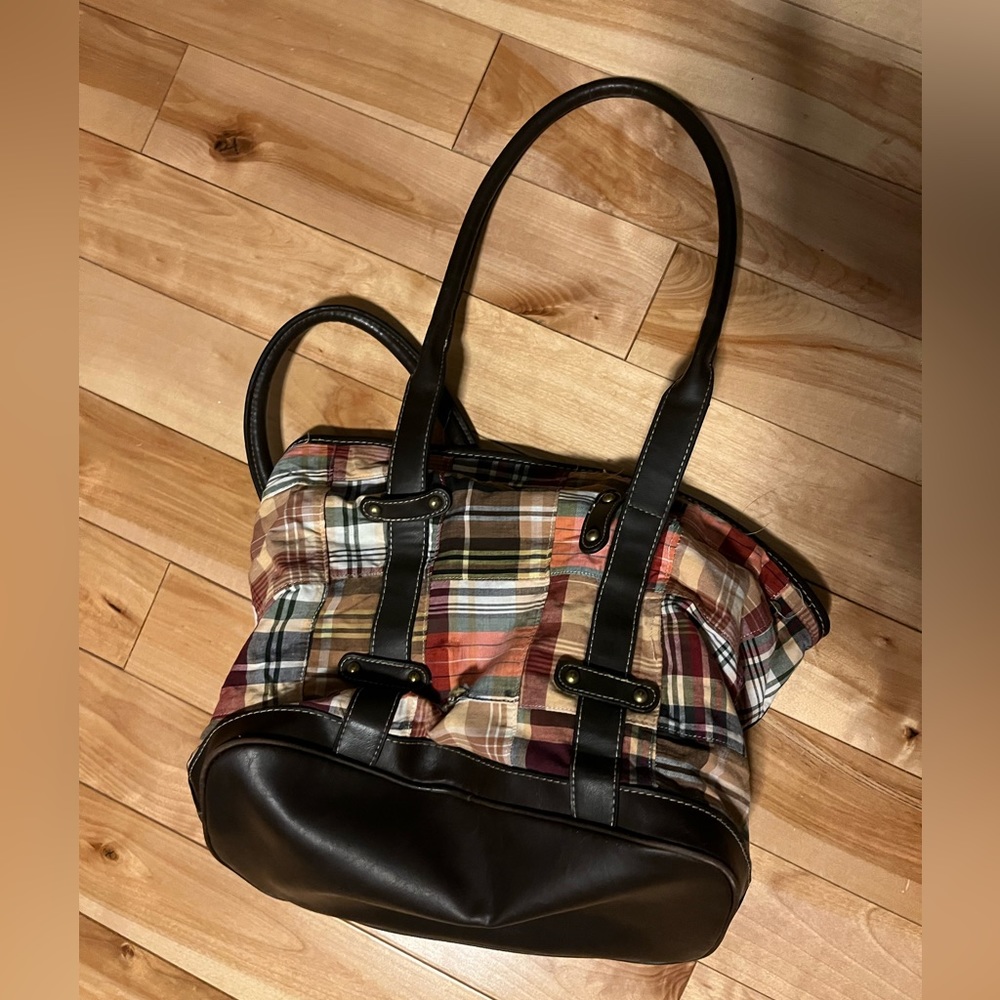 Plaid tote bag